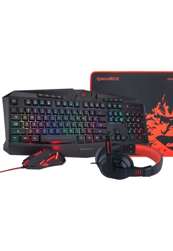 Kit Gamer Redragon Essentials 101 Mouse Teclado Audifono Pad-0