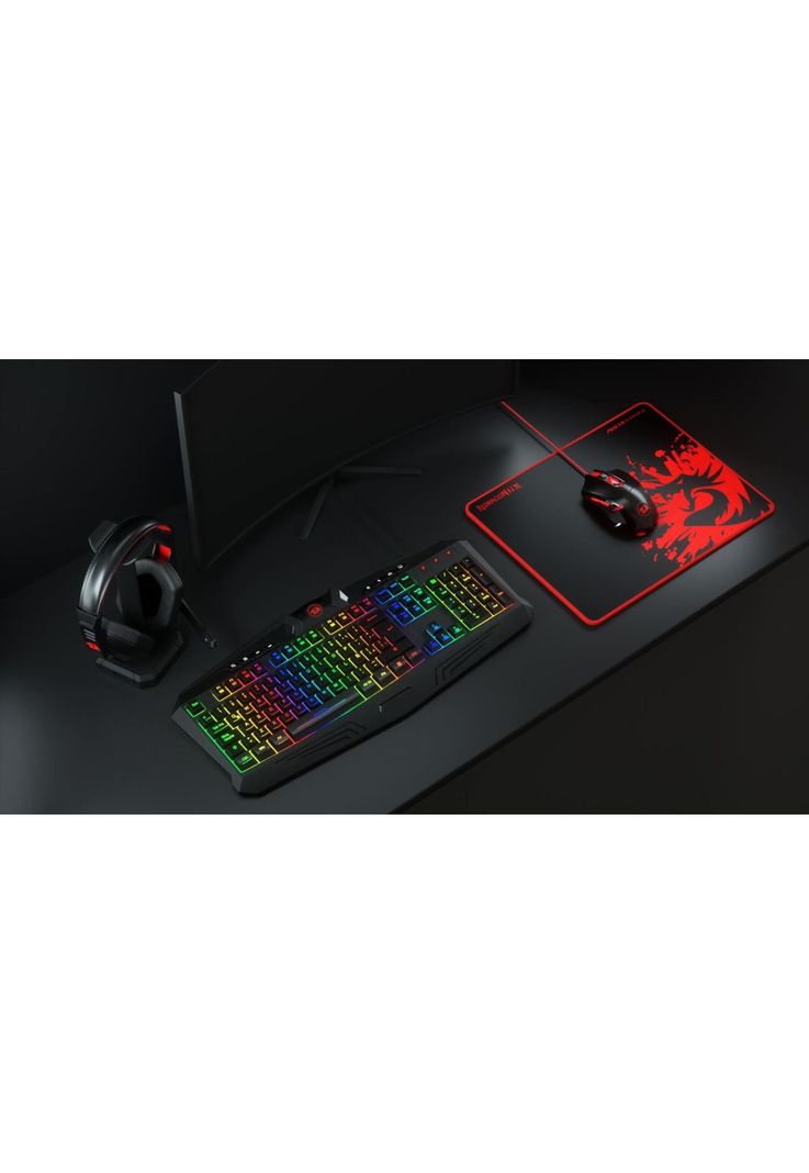 Kit Gamer Redragon Essentials 101 Mouse Teclado Audifono Pad-5