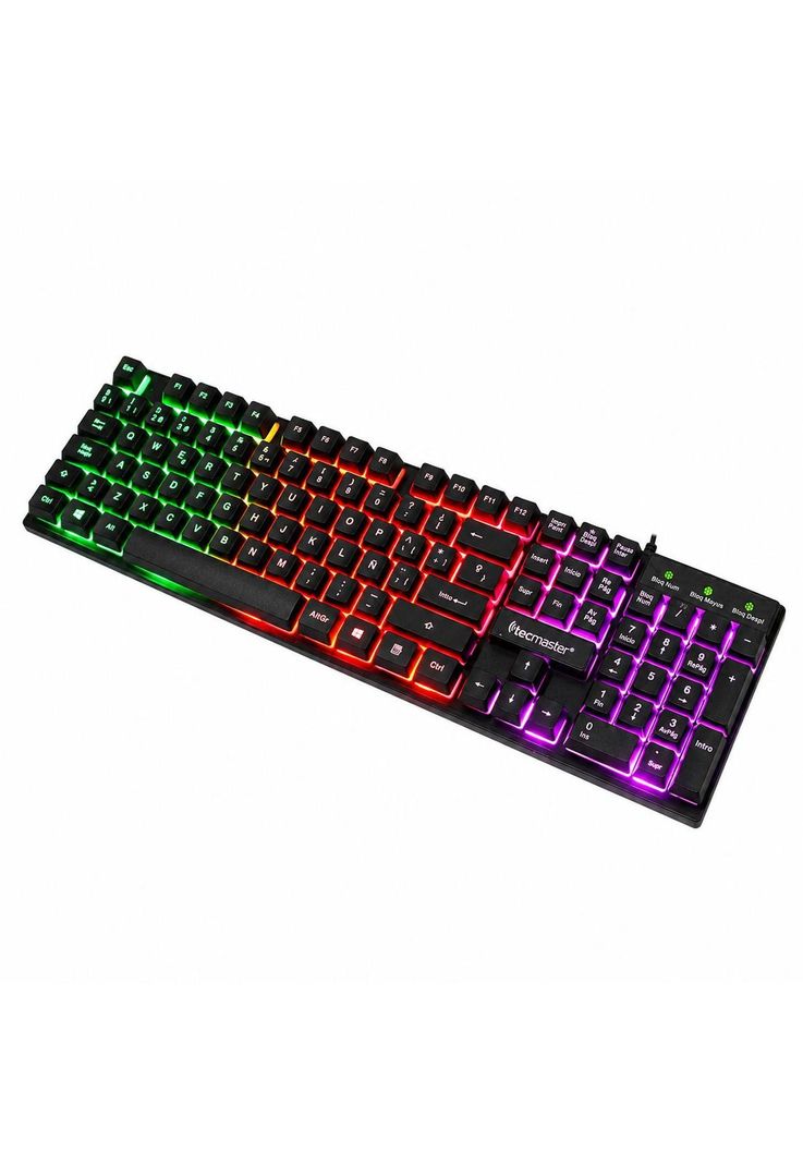 Teclado Gamer con Retro Iluminacion RGB Tecmaster TM-100510 Negro