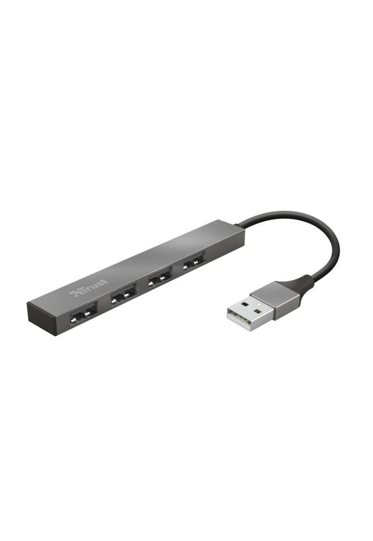 Hub Usb Trust Halyx 4 Puertos Usb 2.0 Flat Aluminium High Speed-0