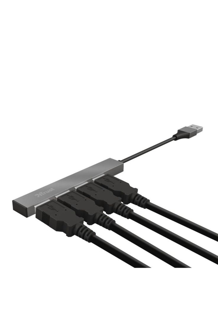 Hub Usb Trust Halyx 4 Puertos Usb 2.0 Flat Aluminium High Speed-2