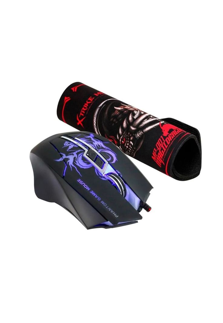 Kit Mousepad + Mouse Gamer Xtrike-Me  con Iluminación Led Rgb-0