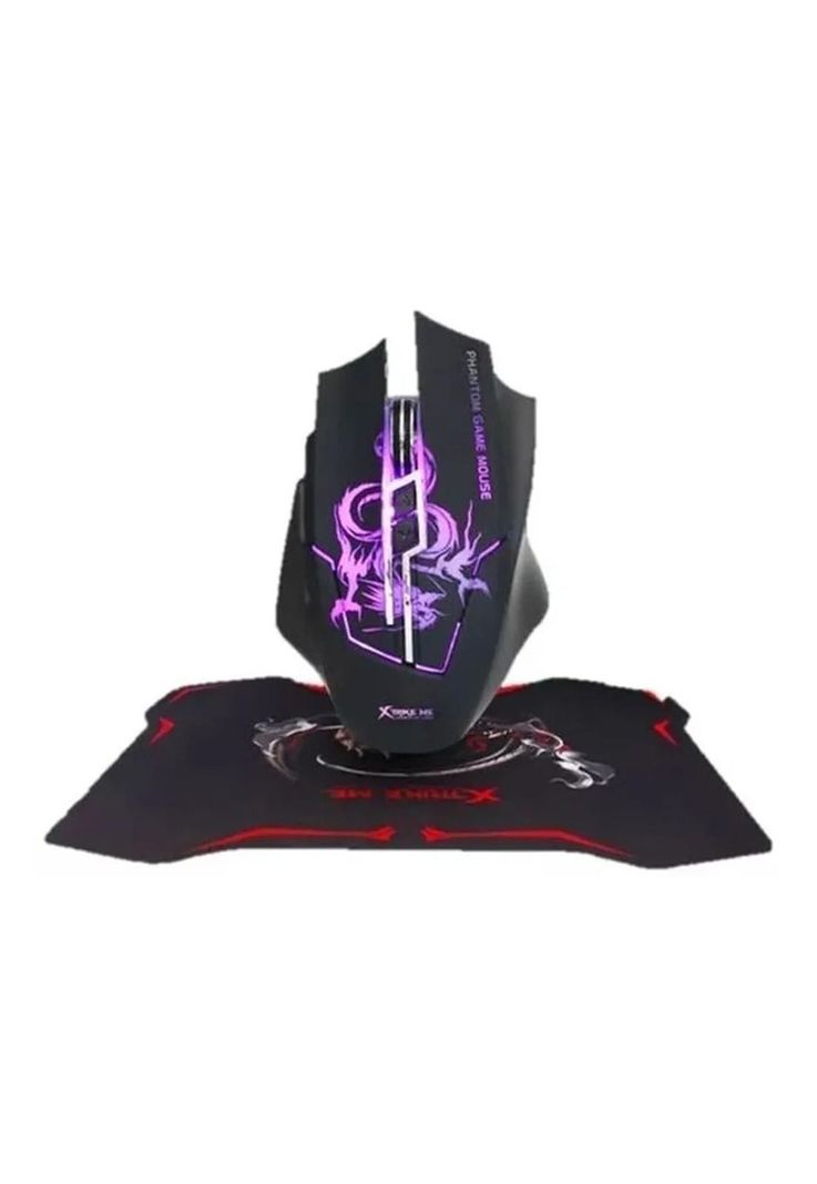 Kit Mousepad + Mouse Gamer Xtrike-Me  con Iluminación Led Rgb-4
