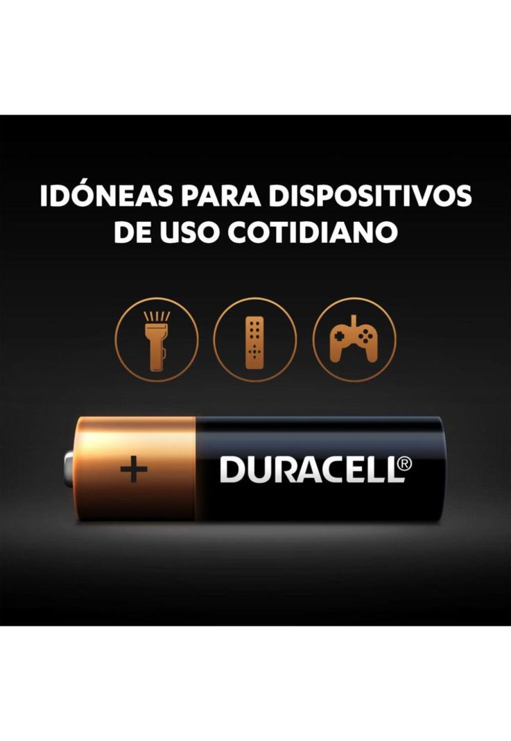Pack 12 Pilas Duracell AA Alcalina 1.5 V de Larga Duración-5