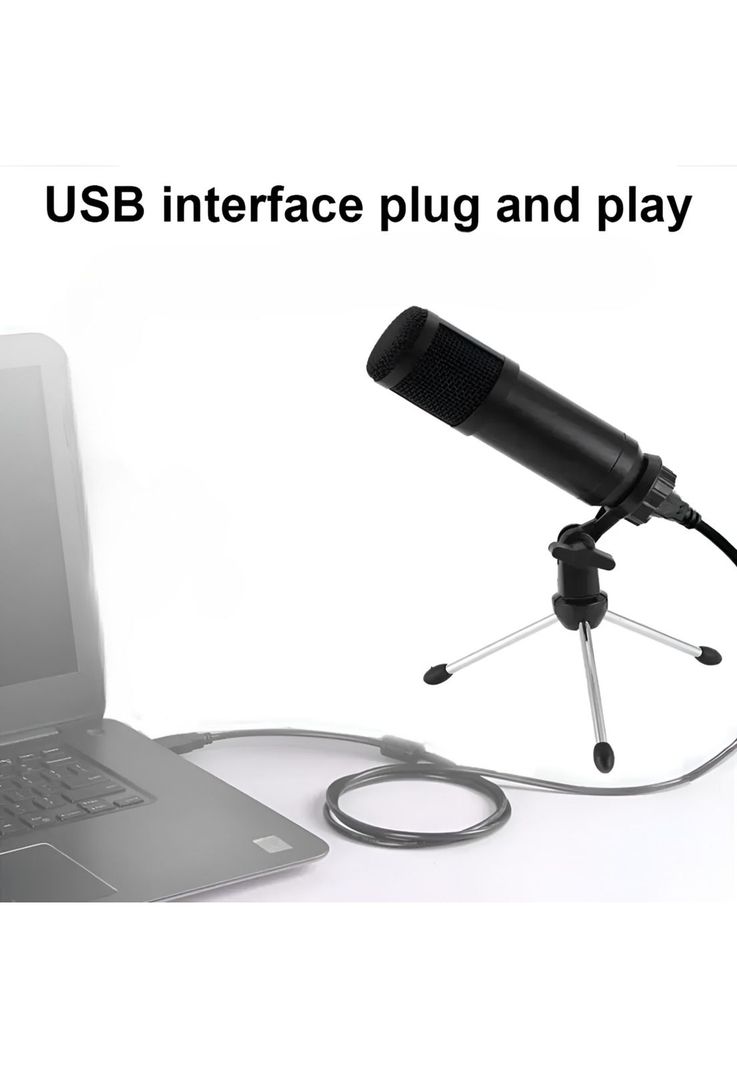 Micrófono Streaming USB Condensador de Estudio C/ Trípode-1