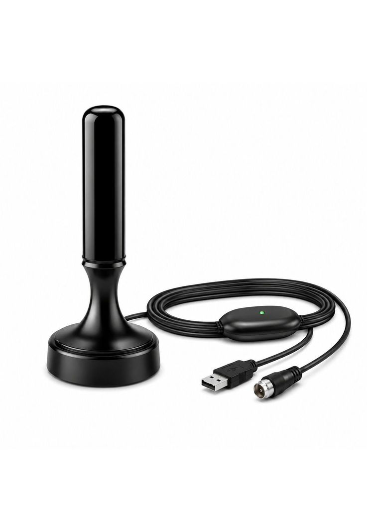 Antena de TV Digital Amplificada 5MT 4K Ultra HD / FHD TL590 Negro