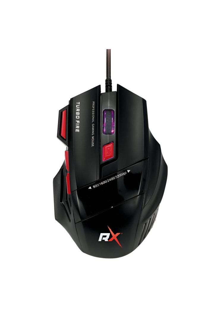 Mouse Gamer 7 Botones 3200 DPI + Turbo Fire Reptilex Rx0006-0