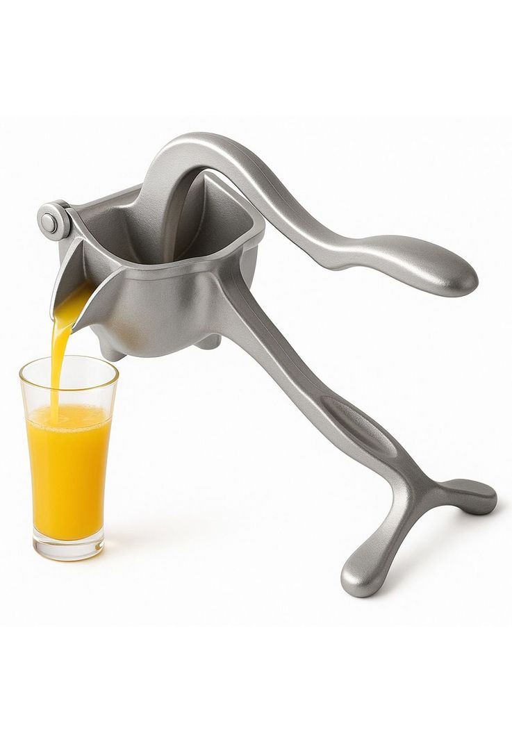 Exprimidor Manual Metalico Para Frutas Multiuso Gris