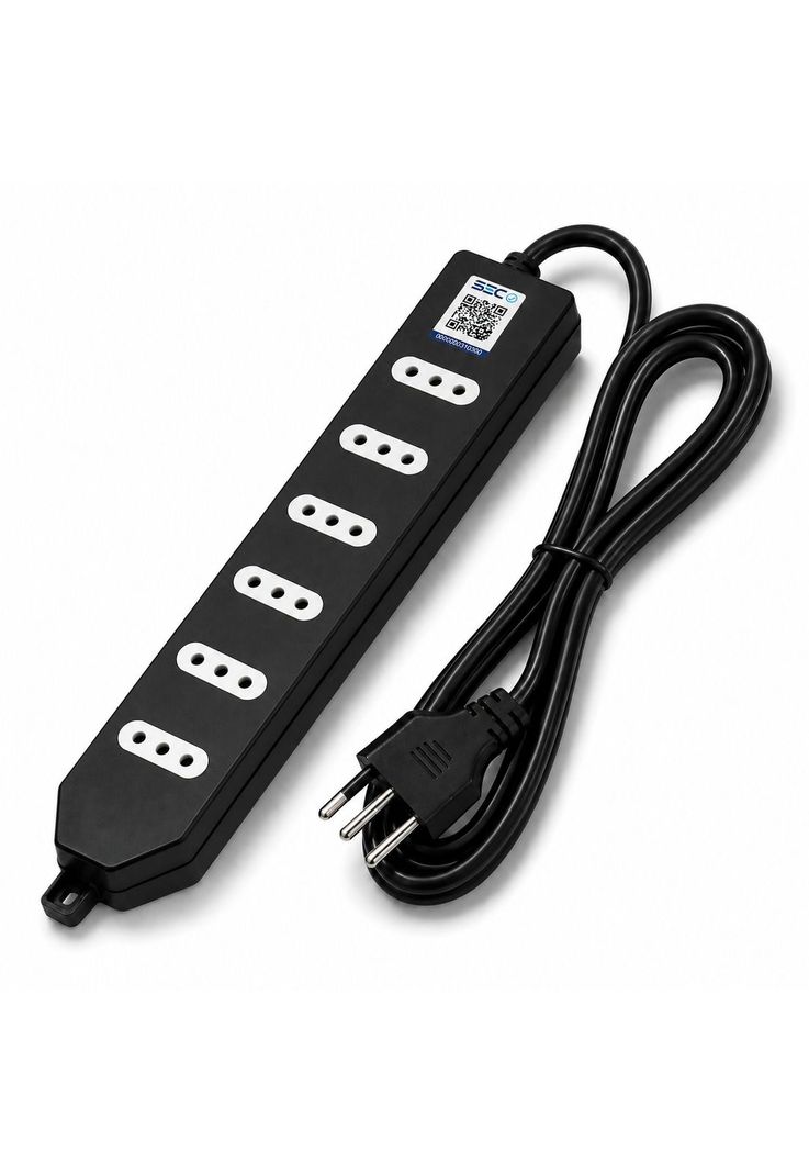 Alargador 1.5M Certificado con 6 Tomas de Corriente ME-206B1 Negro
