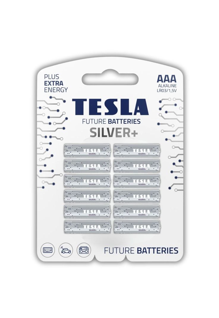 Pack 12 Pilas AA Tesla Silver+ Alkaline Plus Extra Energy-0