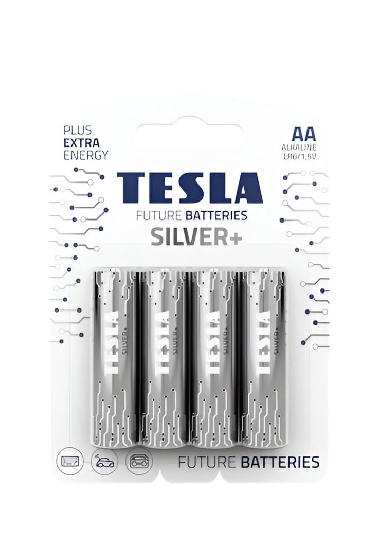 Pack 12 Pilas AA Tesla Silver+ Alkaline Plus Extra Energy-3