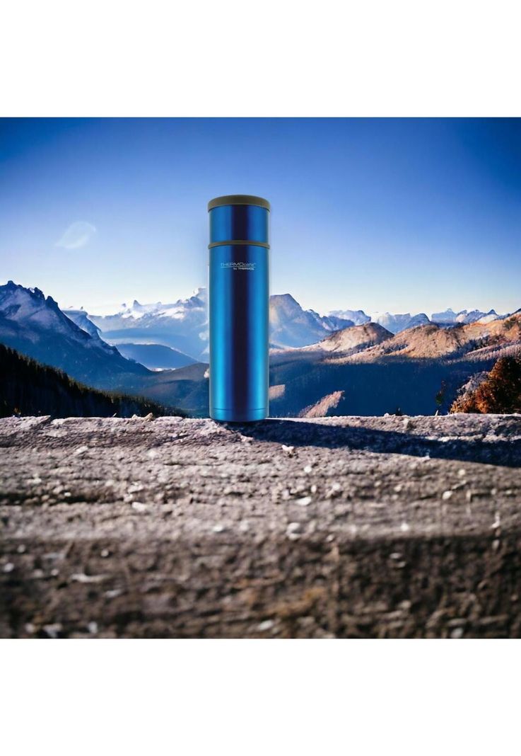 Termo Premium de Acero Inoxidable 0.5L Azul Metalizado 12H/24H-1