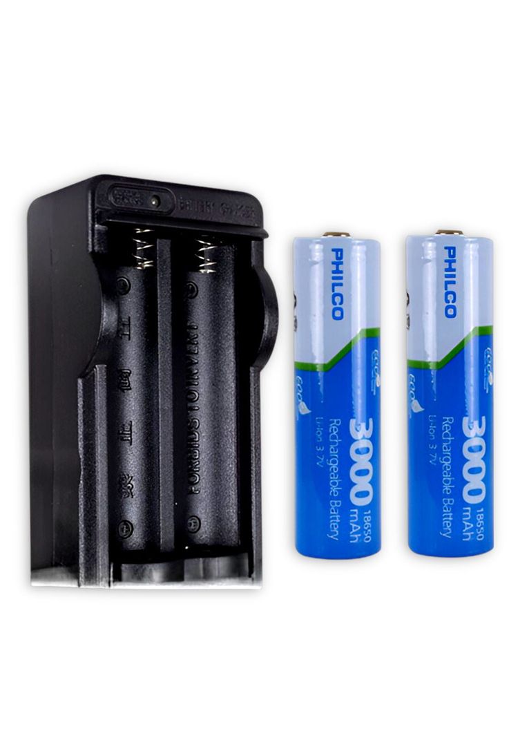 Pack de 2 Baterías 18650 3.000 mAh + Cargador 220V LT15-1