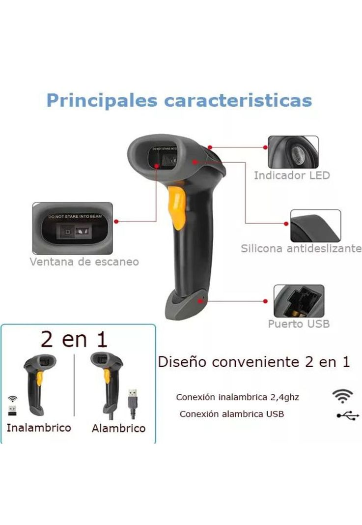 Lector de Códigos de Barra Bluetooth CCD IP54 Utek UT-BSCBT8-2