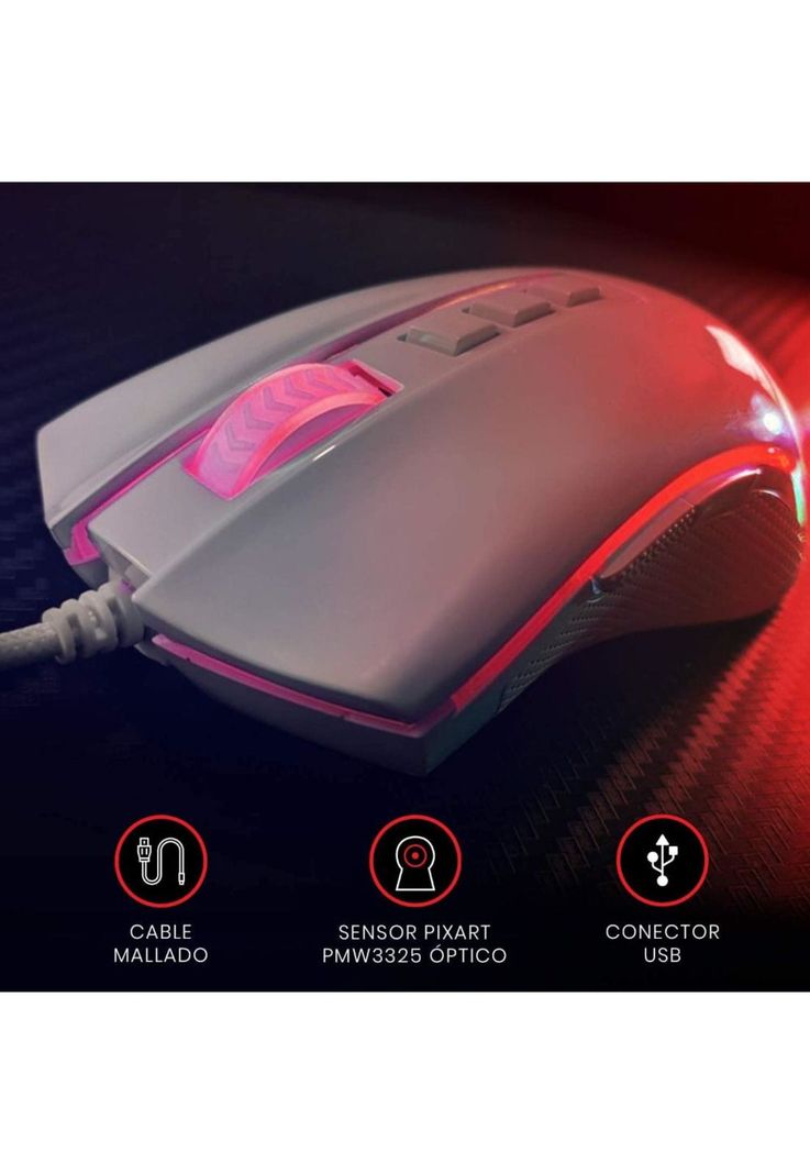 Mouse Redragon Cobra Gamer Blanco M711W Edition Pro-8