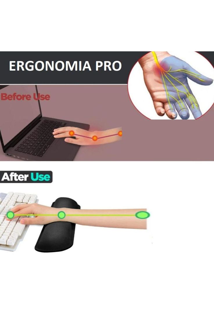 Apoya Muñecas Ergonómico de GEL para Teclado Memory Foam Pro-8