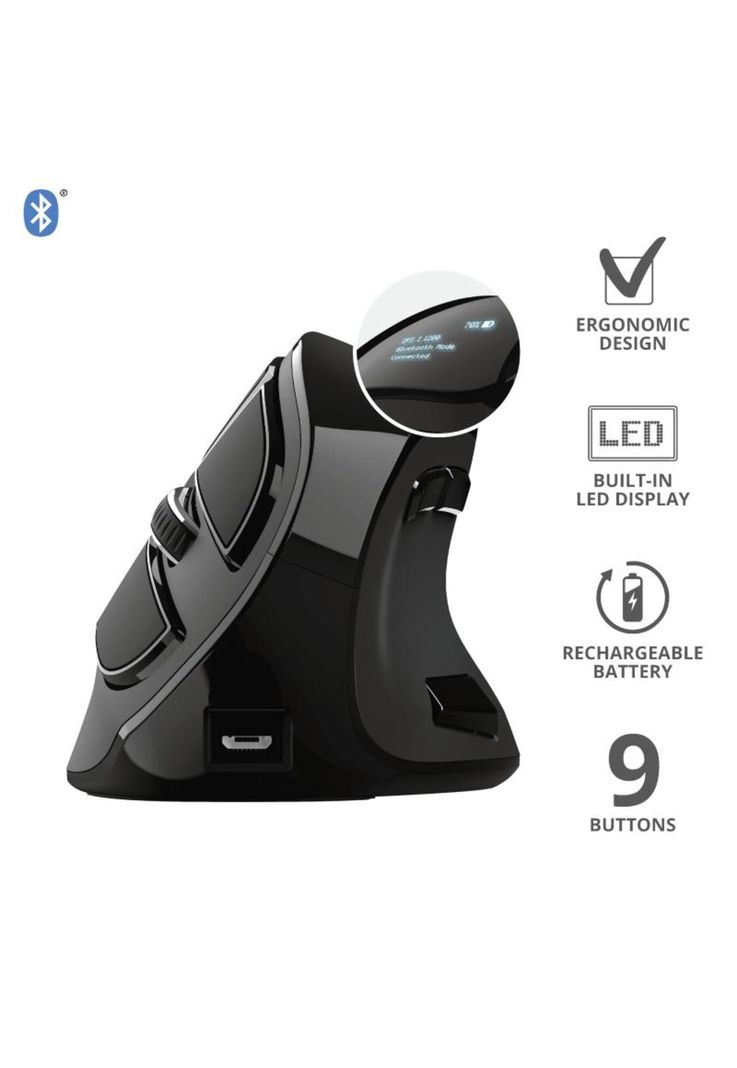 Mouse Ergonomico Profesional Trust Voxx Bluetooth Recargable-7