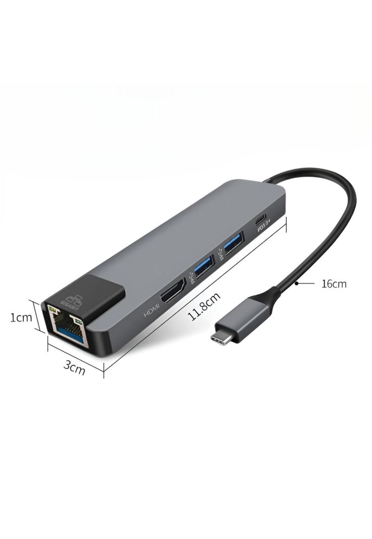 Docking Station Type-C 100W + HDMI 4K+ Ethernet+ Hub USB 3.0-7