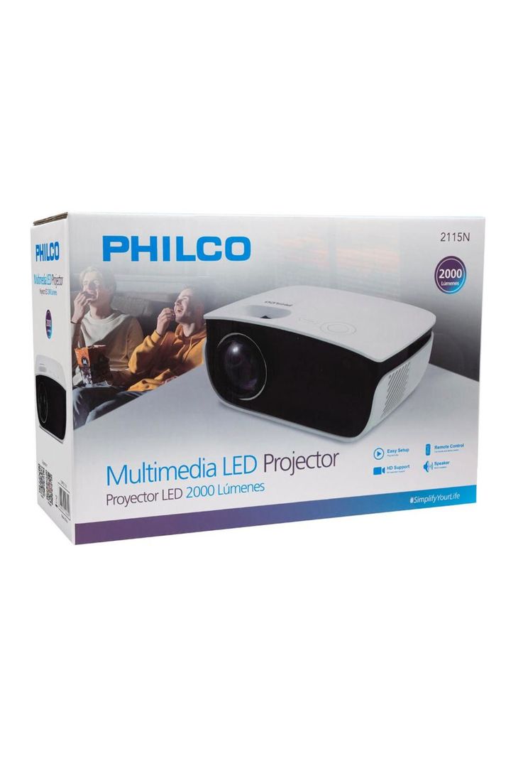 Proyector HD 1280*720p 2000 Lumenes LED con HDMI / USB / AV-6