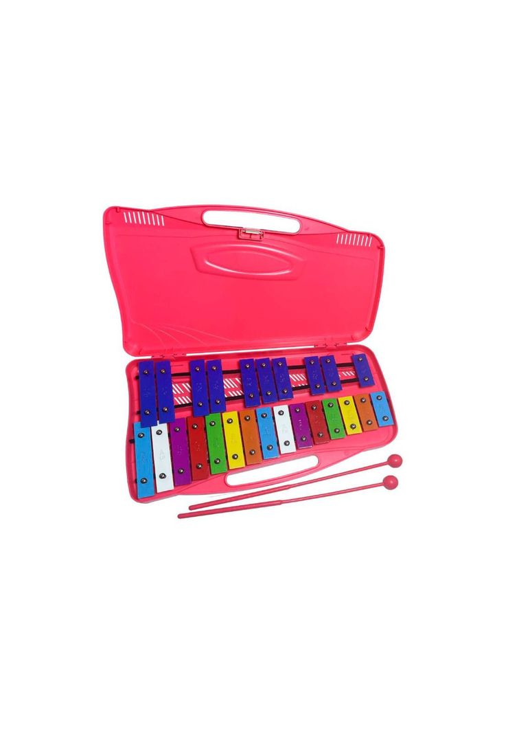 Metalofono de 25 Tonos+ 2 Baquetas Hendrix HX0058 Rosado-1