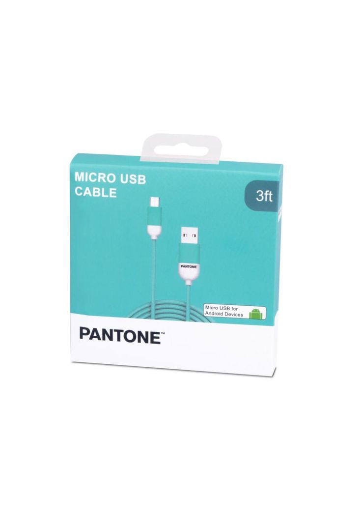 Cable De Datos Micro USB 1 MT Pantone High Speed Turquesa-0