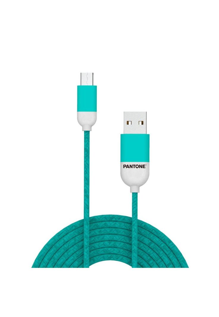 Cable De Datos Micro USB 1 MT Pantone High Speed Turquesa-1