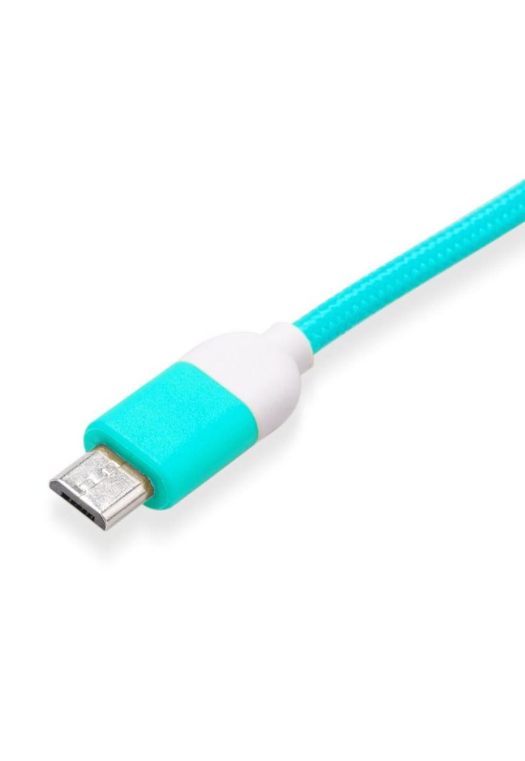 Cable De Datos Micro USB 1 MT Pantone High Speed Turquesa-2