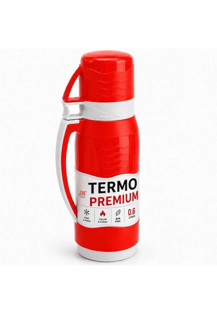 Termo JDN 600ML para Agua Fria y Caliente / Conserva 8 Horas Rojo