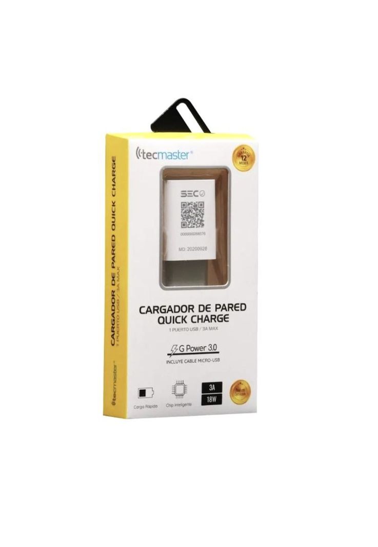 Cargador Micro USB Quick Charge 3.0 18W 3A SEC + Cable U206Q-5