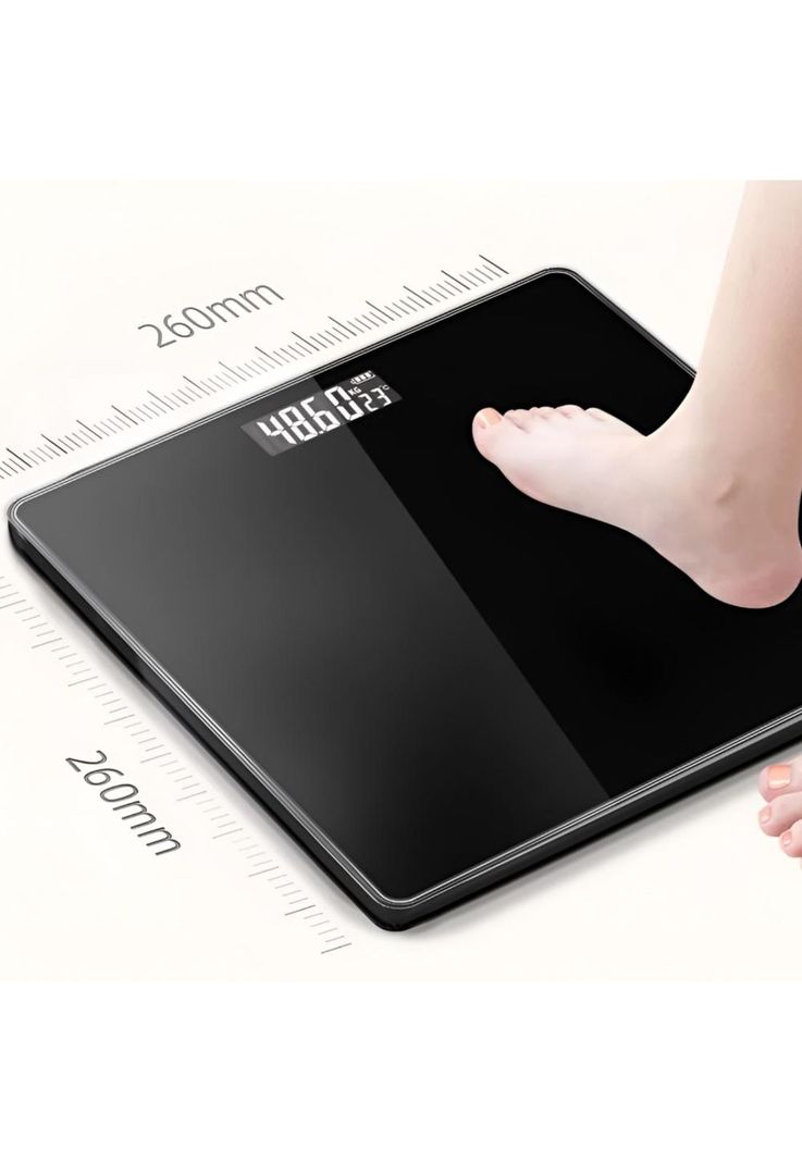 Bascula Digital de Vidrio Templado 180KG Max Black WS39BK-1