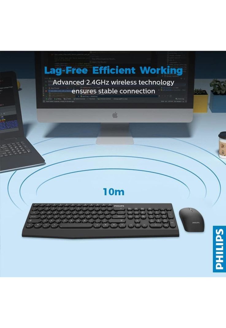 Kit Mouse y Teclado Inalámbrico Philips SPT6323 Wireless 2G-1
