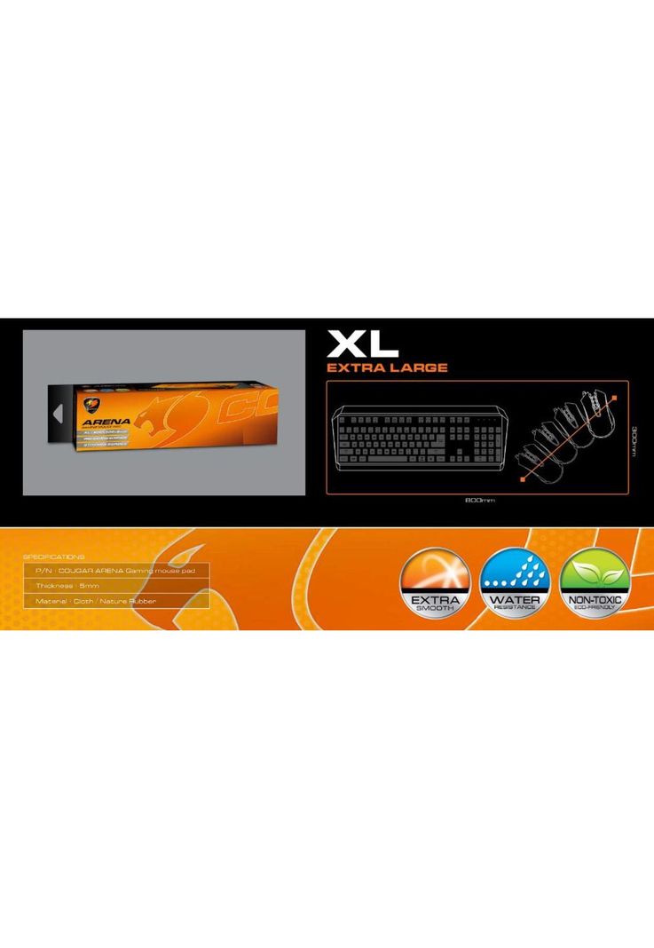 Mouse Pad Cougar Arena X Orange Gaming Extended Edition-9