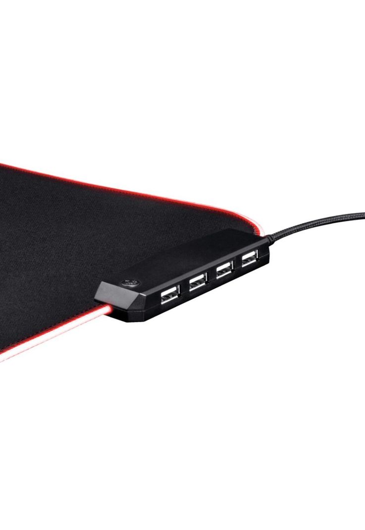Mouse Pad Gamer Trust Glide L Rgb con Hub Usb 4 Puertos-3