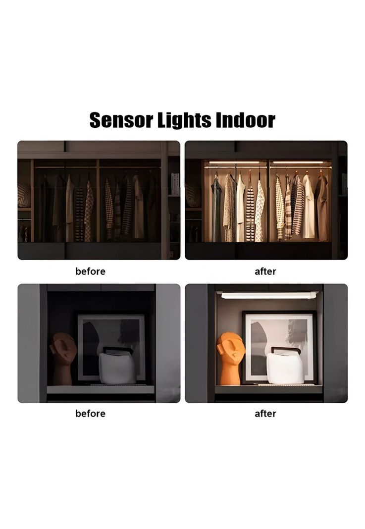 Barra LED Closet y Cocina Recargable + Sensor Mano USB-C D06-6