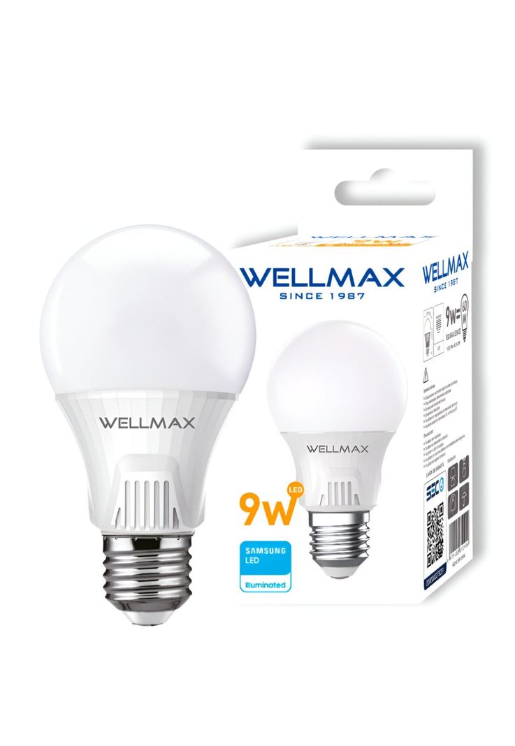 Pack de 3 Ampolletas Wellmax E-27 9W Luz Calida Led Samsung-3