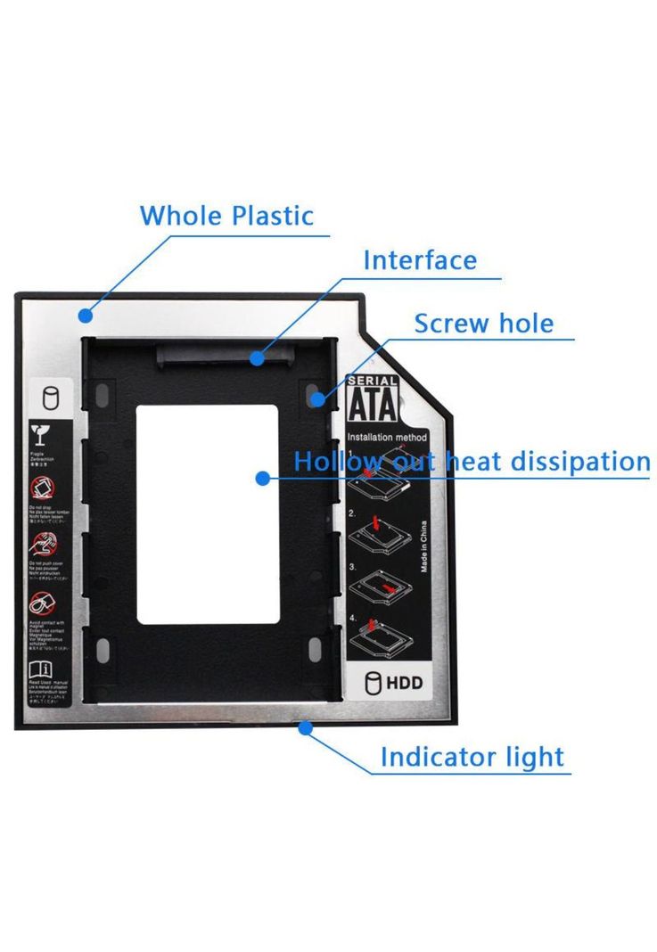 Caddy para Disco SSD o HDD de 2.5" SATA / 9.5mm High Speed-5