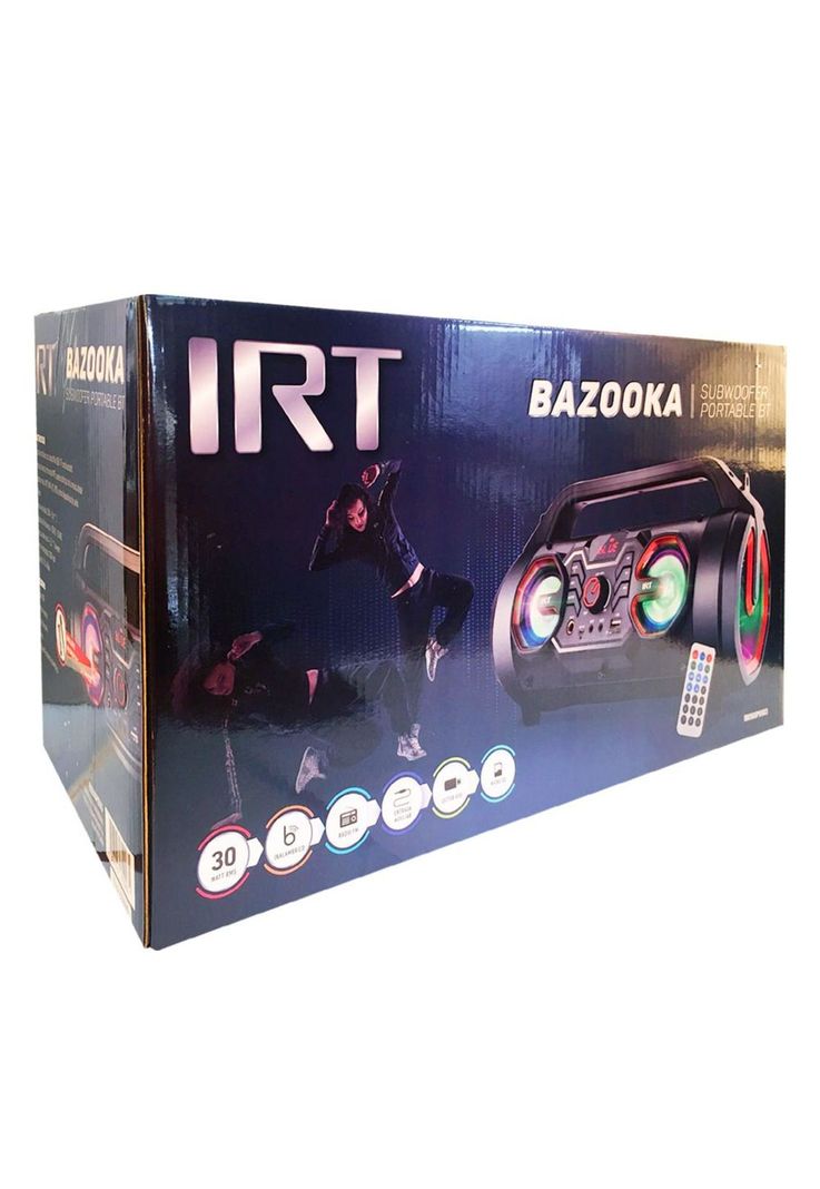 Parlante Bazuca IRT Bluetooth FM LED con Micrófono 30 RMS-8