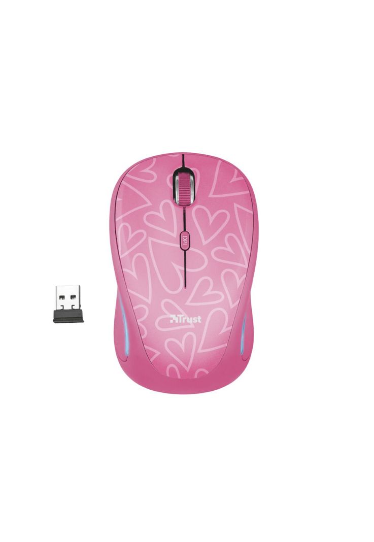 Mouse Inalambrico Rosado Retro Iluminado Rgb Trust Yvi 22336-3
