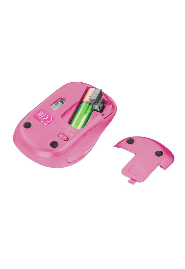 Mouse Inalambrico Rosado Retro Iluminado Rgb Trust Yvi 22336-5