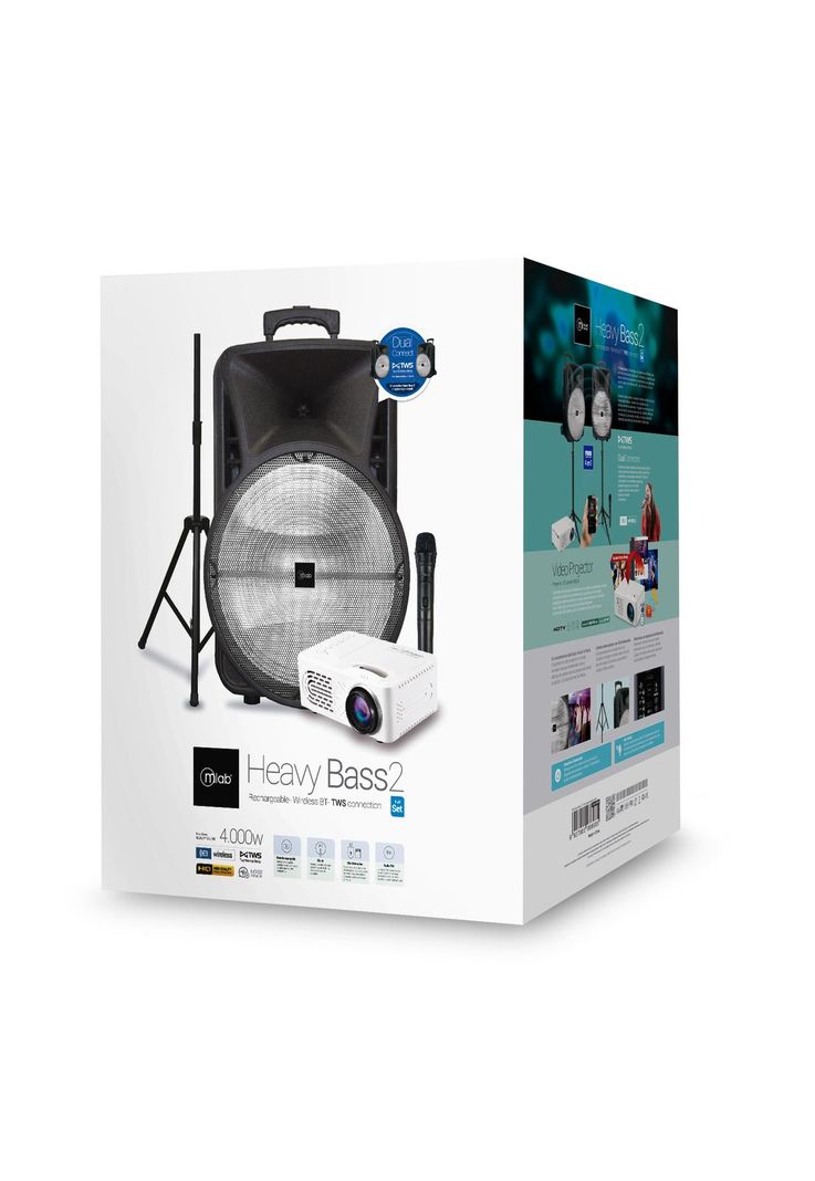 Pack Parlante Portatil 15" Havy Bass + Tripode + Proyector-5