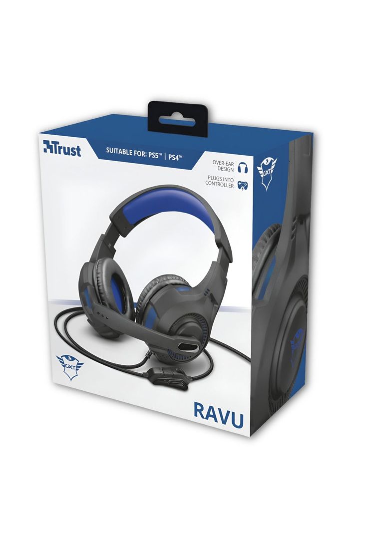 Audifonos para Play Station y PC  Trust Gxt 307 Ravu Blue Negro
