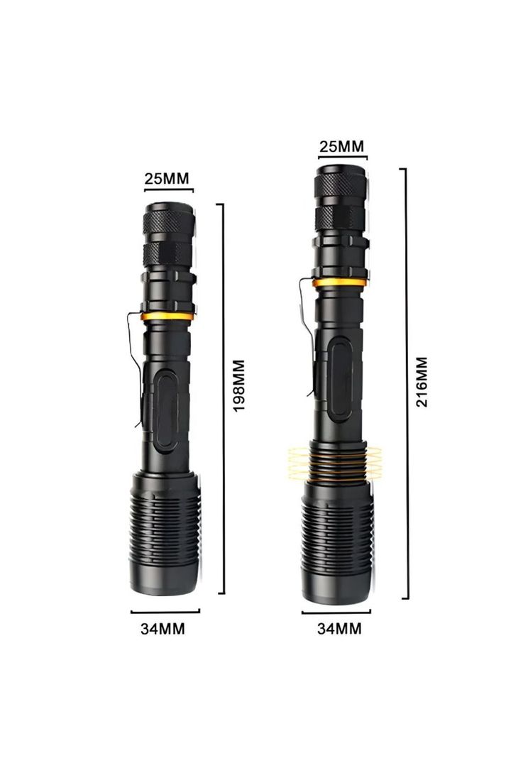 Linterna LED Profesional Multi Uso con Zoom High Power T6-3