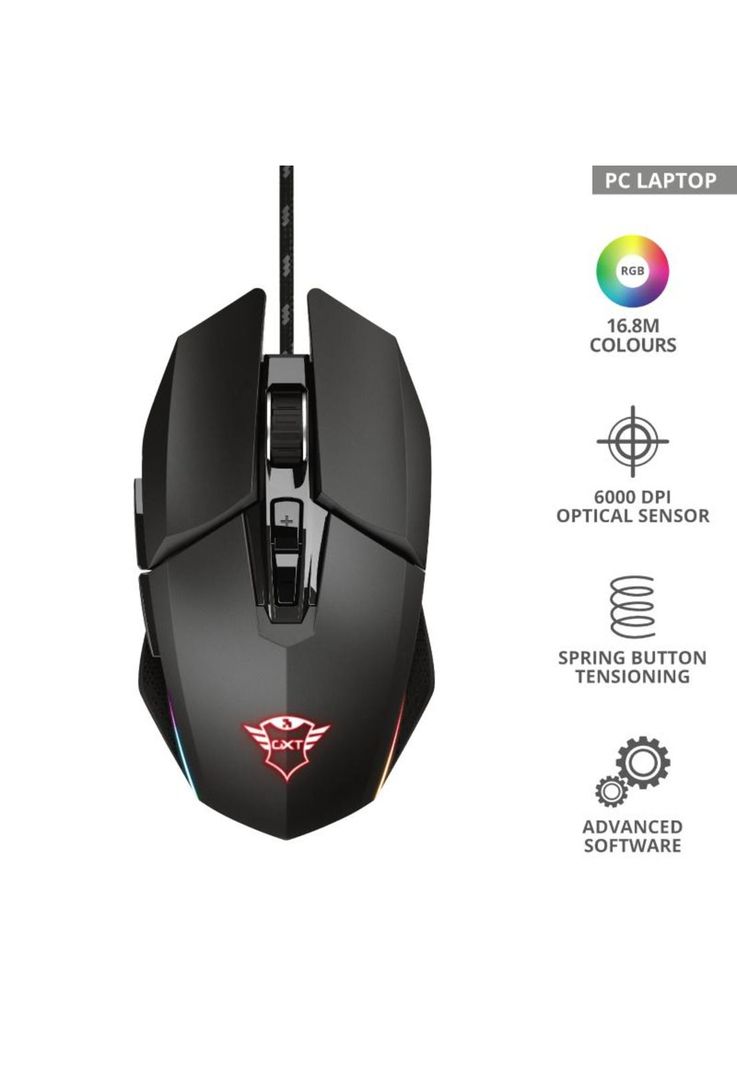 Mouse Gamer Ambidiestro Trust Idon Gxt 950 Full RGB 6000 Dpi-4