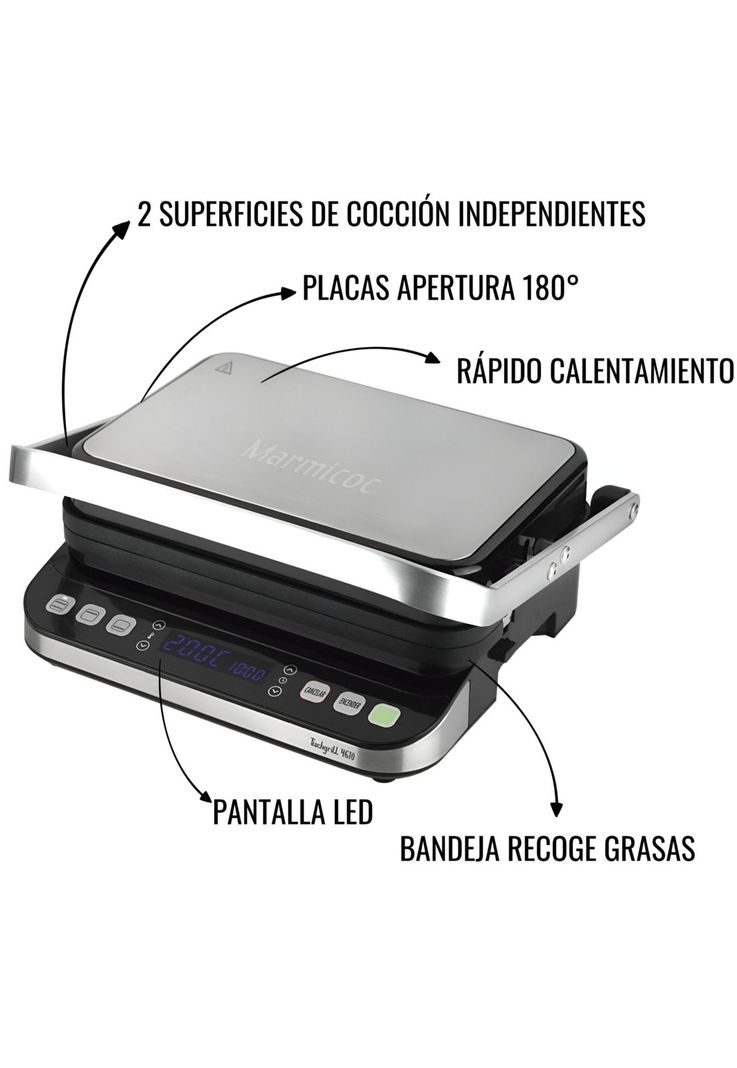 Panini Grill Profesional Marmicoc 4610 INOX Display Digital-3