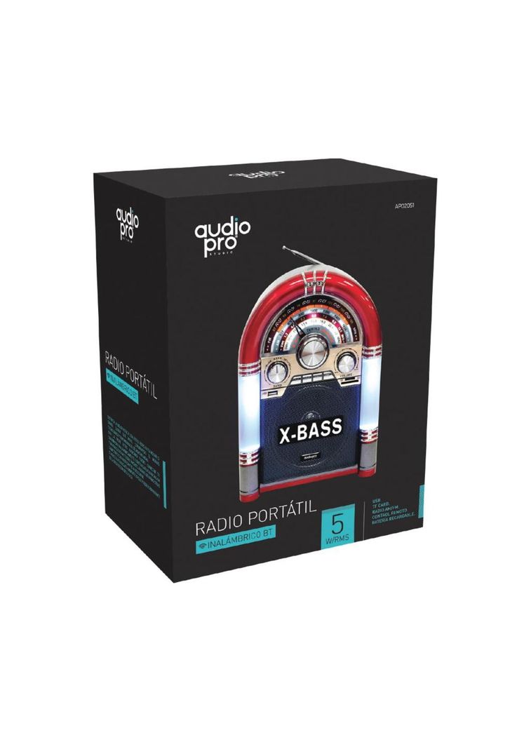 Parlante Retro Rockola XL Bluetooth Recargable Iluminada AP2053-5