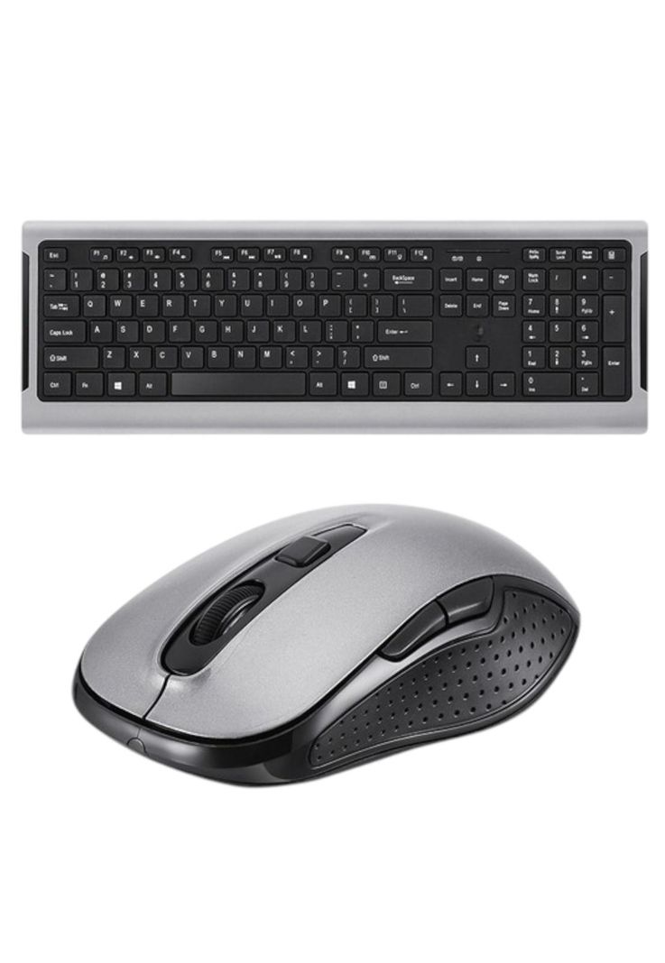 Teclado y Mouse Inalambrico Teclas Planas Tecmaster LD100 Gris