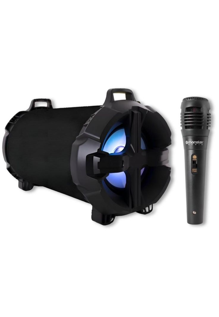 Bazuca Karaoke Monster + Micrófono 518BK Retro-iluminado RGB-0