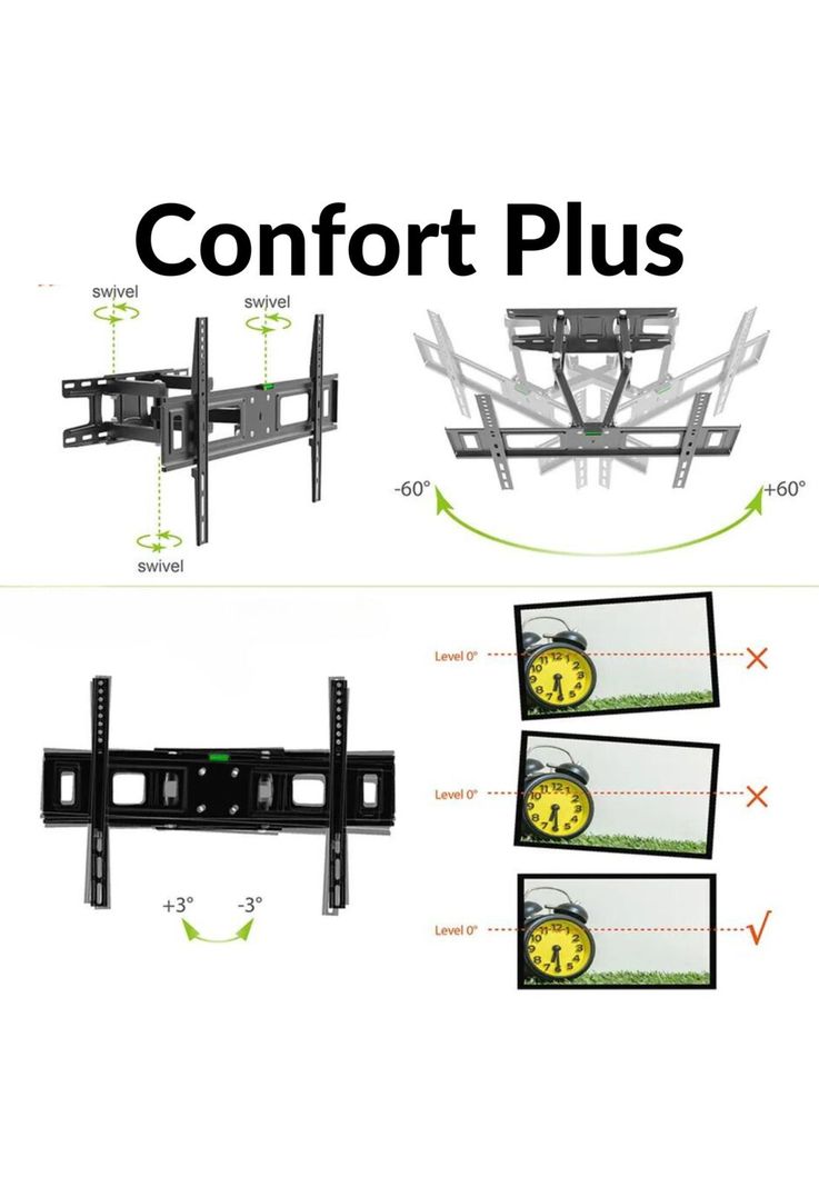 Soporte de TV Deluxe con Doble Brazo Reforzado de 37" A 70" 35KG-2