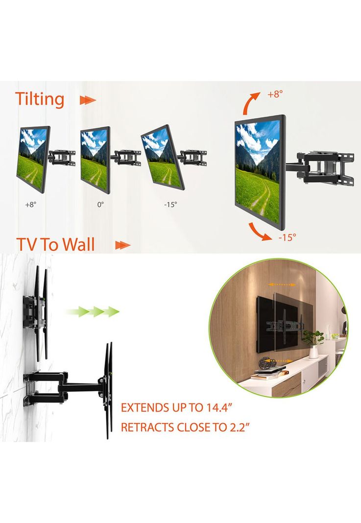 Soporte de TV Deluxe con Doble Brazo Reforzado de 37" A 70" 35KG-3