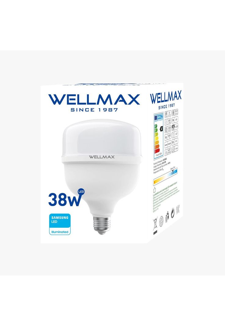 Ampolleta LED Wellmax 38W High Power Professional Line T115-2